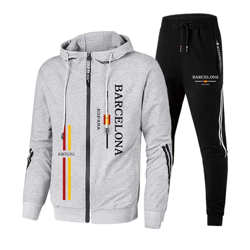 

Autumn Winter Men's Tracksuit Daily Fashion Casual Quality Pullover Single Zipper Men Sweatshirts Hoodies Pants Sports Outdoor