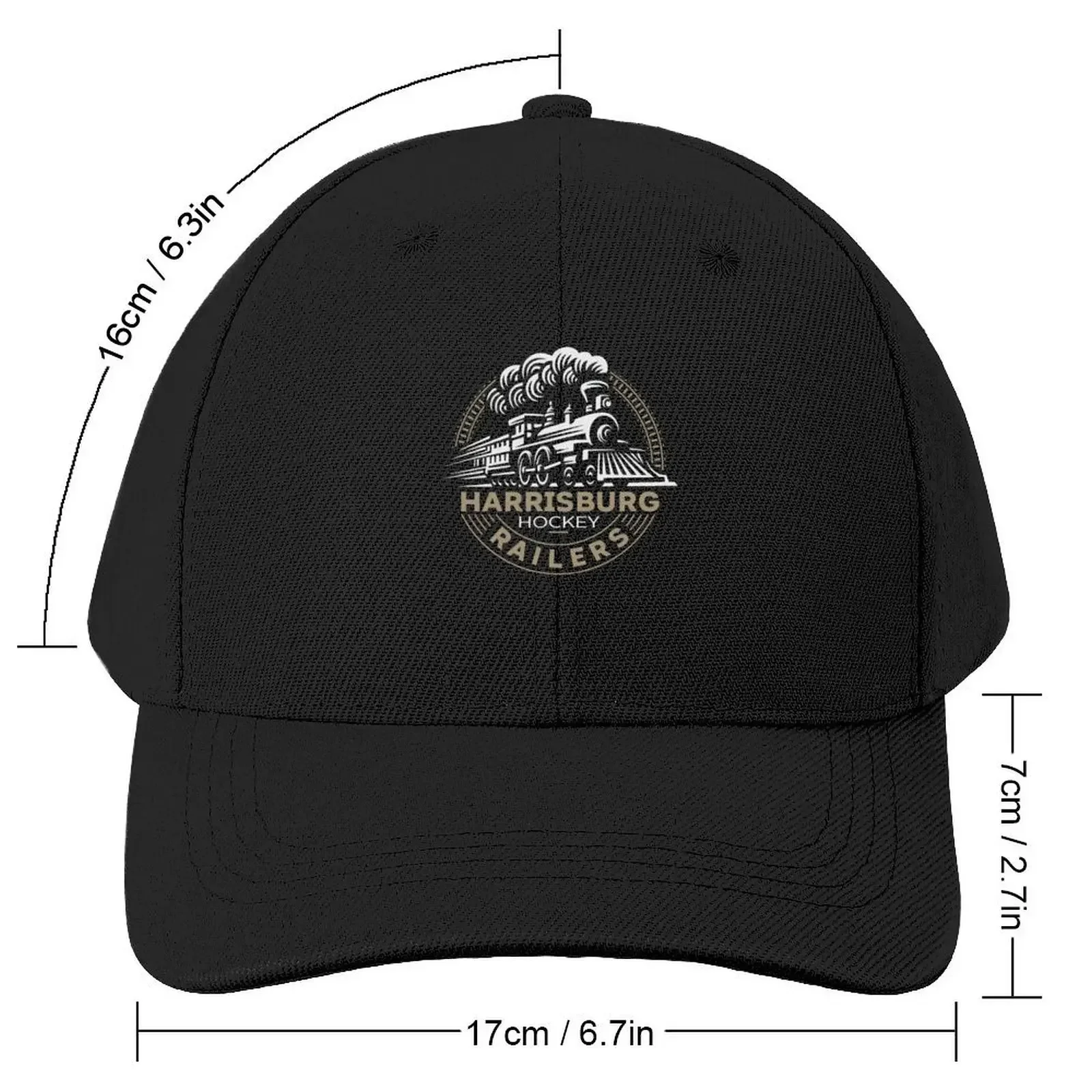 Harrisburg Railers Hockey Team Logo FOR DARK PRODUCTS Baseball Cap Hat Man Luxury New Hat Women's Beach Outlet Men's