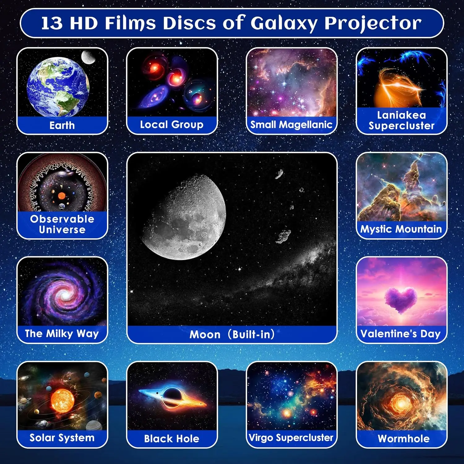 Star Projector Galaxy Pro Night Light 4K HD Lmage Disc Upgraded Planetarium Projector Pro With Remote Control Bluetooth Function
