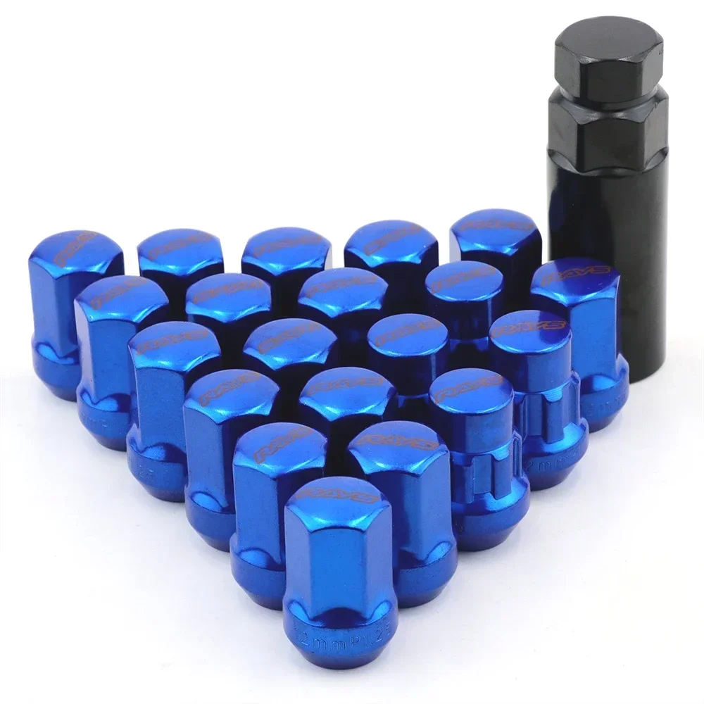 RAYS 17HEX Anti-Theft Security Steel Car Wheel Rims Lock Lug Nuts Closed End Nut 20pcs/set