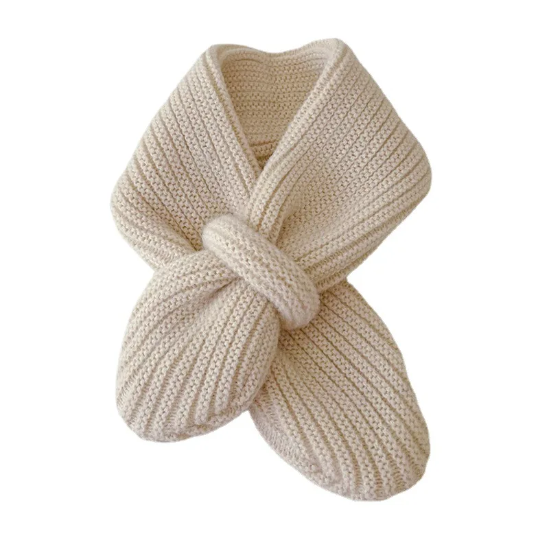 Cross Warm Children\'s Scarf 0-5 Years Winter Korean Version Knitting Boys and Girls Baby Scarf Kids Scarves Wholesale