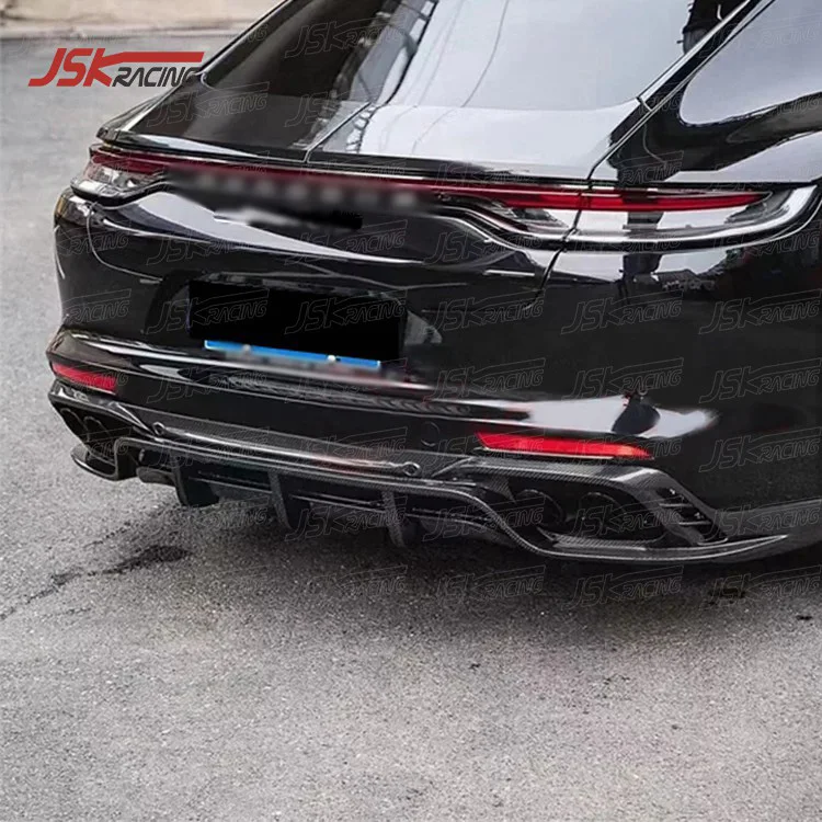 Rear Bumper Lip TA KD Style Carbon Fiber Rear Diffuser for 2017-2019 Porsche Panamera 971 Car Parts Modified Upgraded