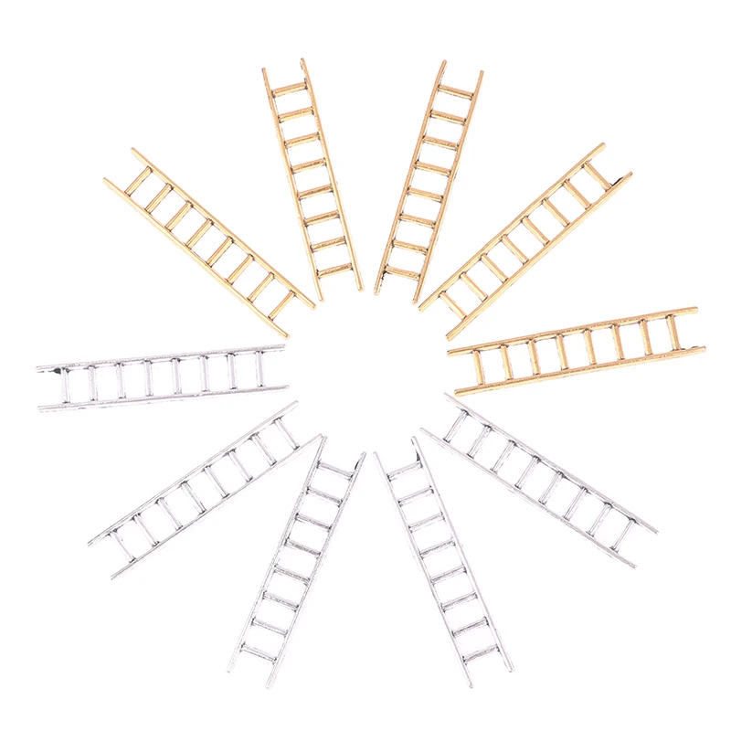 5pcs/set 51x10mm Dollhouse Miniature Furniture Metal Ladder Stairs Home Decoration Ladder Model Of Doll House