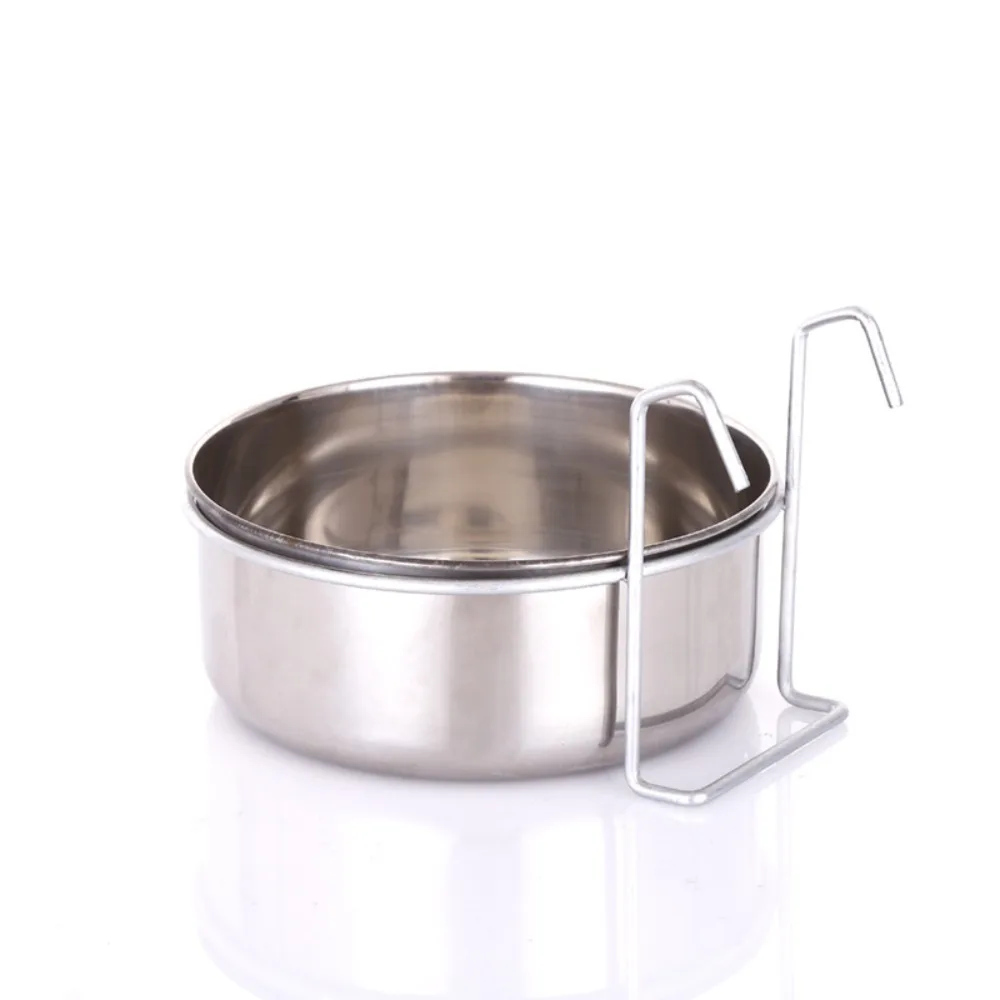 Hot sale Hanger Cage Cup Stainless Steel Travel Food Water Bowls Stationary Dog Bowl Pet Feeding Tools Hanging Feeder Dish