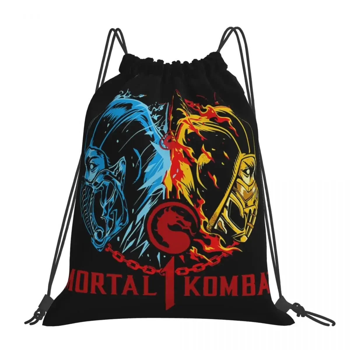 

Mortal Kombat One Backpacks Casual Portable Drawstring Bags Drawstring Bundle Pocket Shoes Bag BookBag For Man Woman School