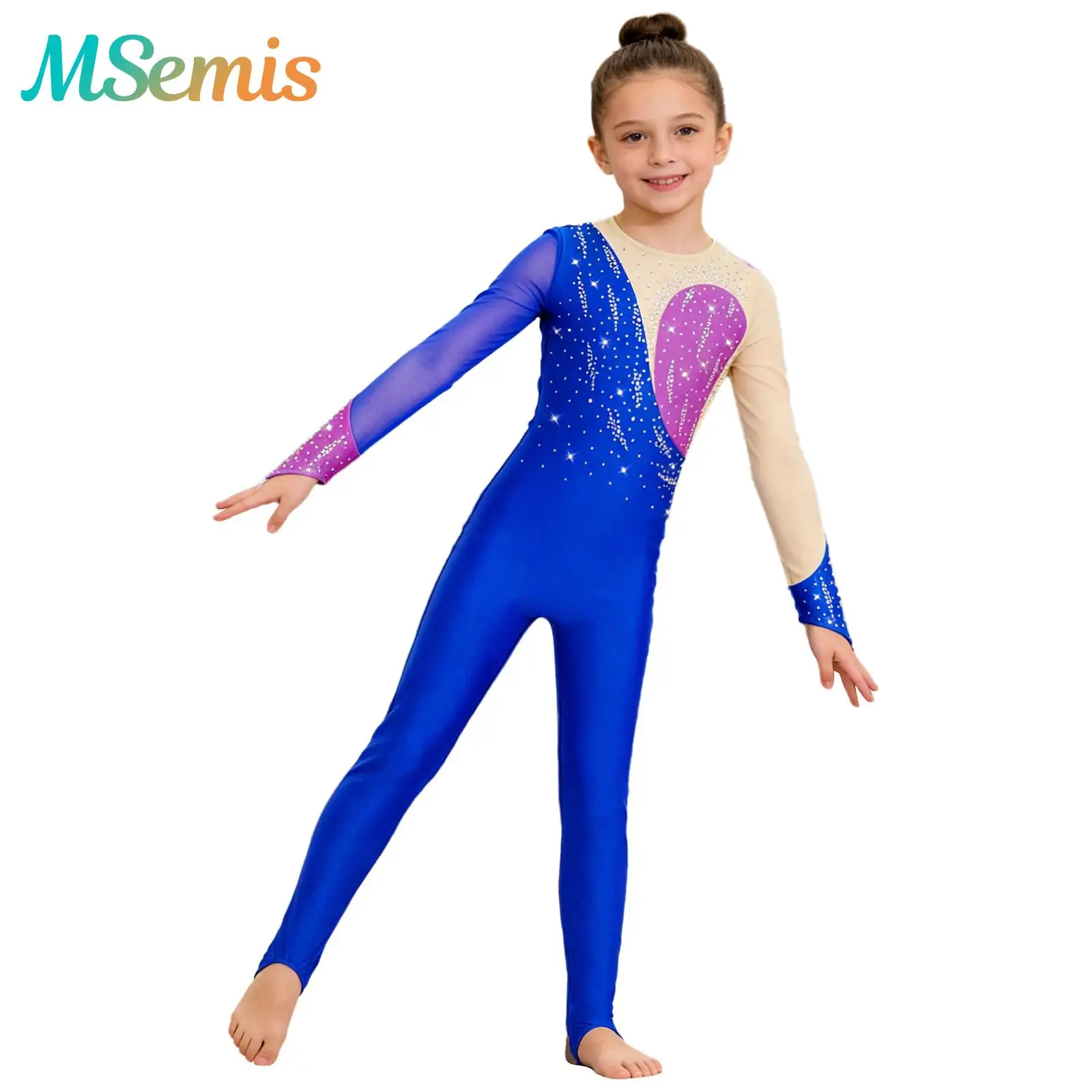 

Kids Girls Gymnastics Acrobatics Ballet Jersey Leotard Performance Costume Artistic Figure Skating Ballet Dance Unitard Jumpsuit