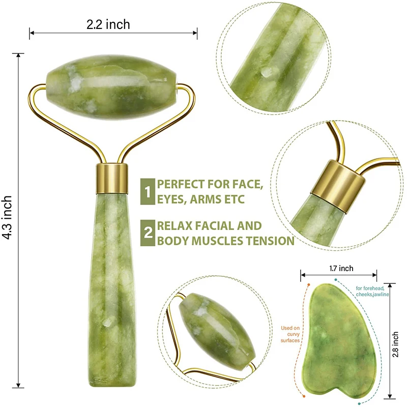 Skin Care Face Jade Massager Roller Gua sha Scraper Beauty Health Facial Massage Gouache Lift Body Slimming Stone Guasha Tools