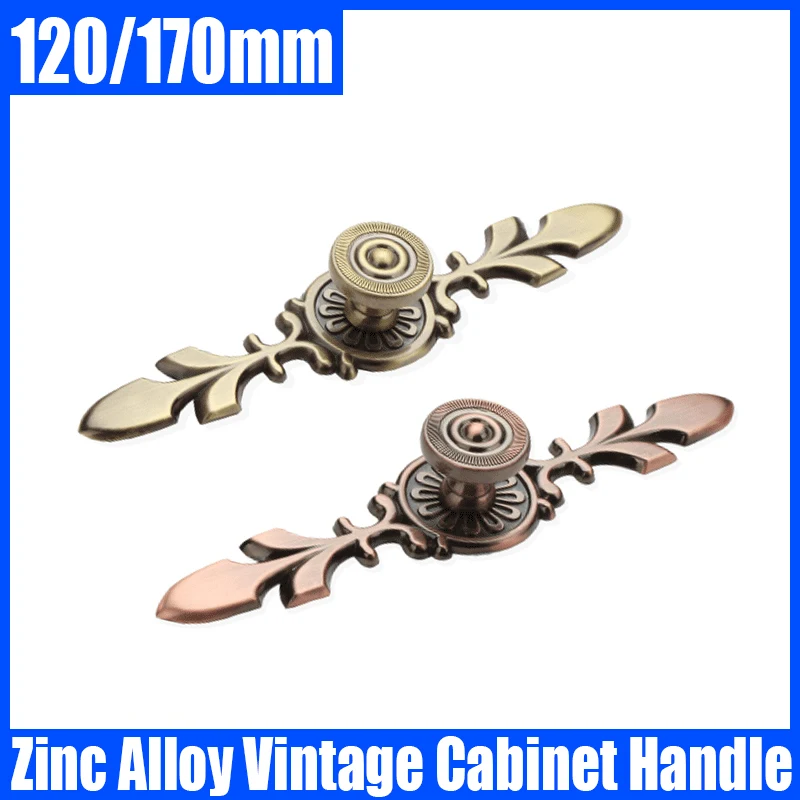 

2PCS 120/170mm Zinc Alloy Vintage Cabinet Handle Wardrobe Door Handle Drawer Knobs Cupboard Pulls Furniture Handle Hardware