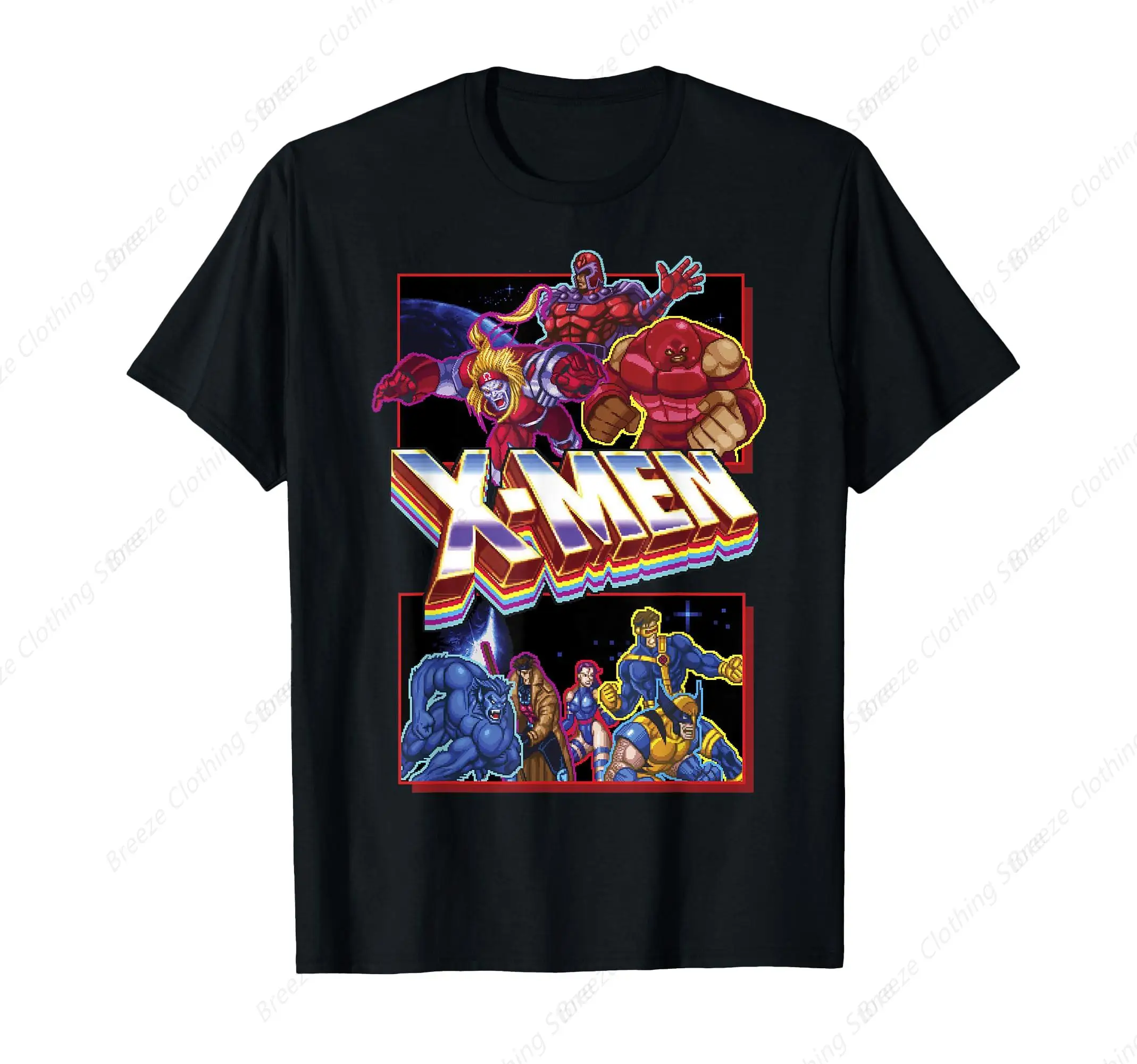 

X-Men Classic Retro Video Game Logo Panels T-Shirt
