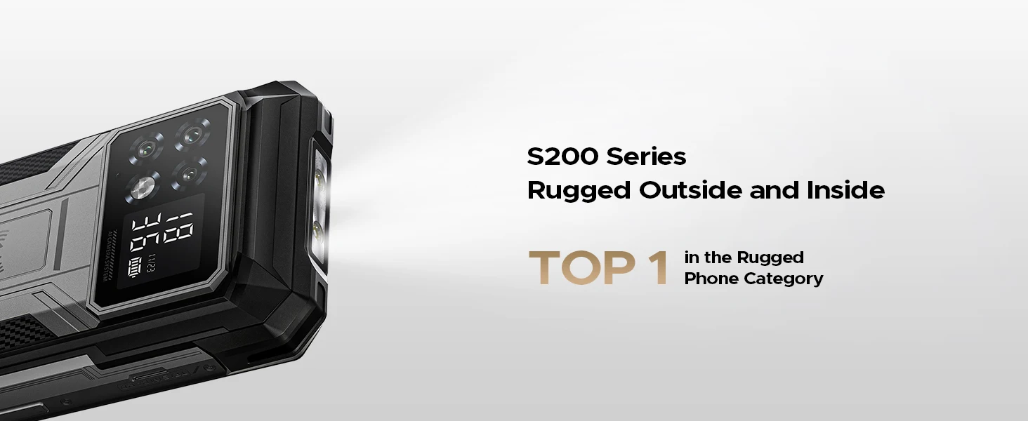 DOOGEE S200 Max 5G Rugged Phone 1.32' Rear Display Dual Light Flashlight 16GB 512GB 22000mAh 6.72'' 120Hz Screen Smartphone NFC