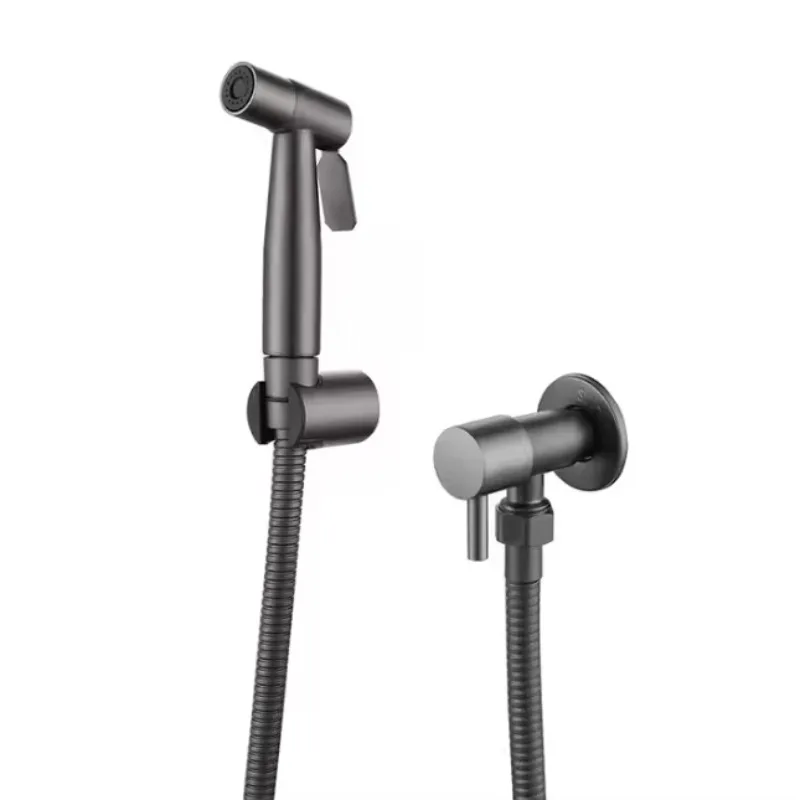 

Modern Chrome Brass Handheld Bidet Set Wall Mounted Adjustable Water Pressure Soft Spray Jet Trigger Control for