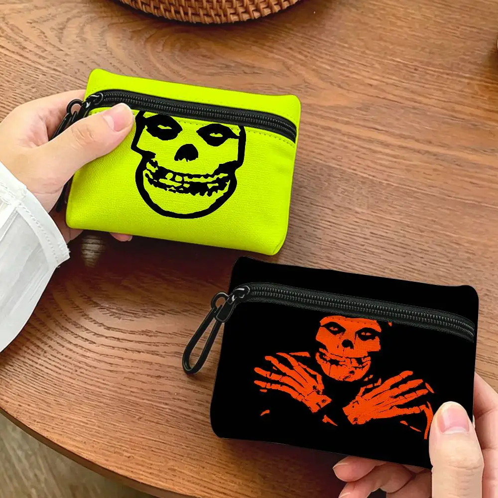 M-Misfits B-Band Oxford Fabric Zipper Pouch Lightweight Hanging Coin Wallet For Coins ID Cards Keys Lipstick Earbuds
