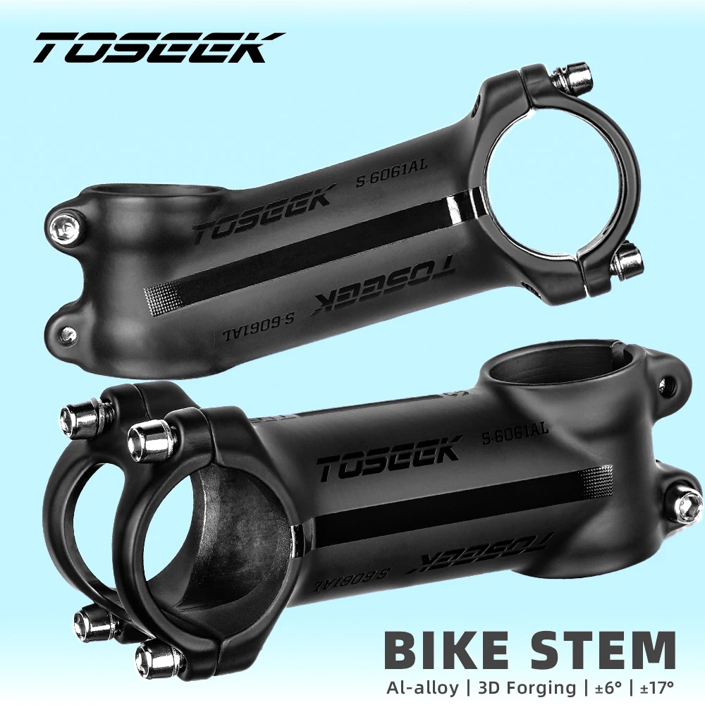 

TOSEEK Ultralight Aluminum Bike Handlebar Stem 6/17 Degree Mtb Stem 50mm-120mm Power Mtb 31.8mm Mountain Bike Stem