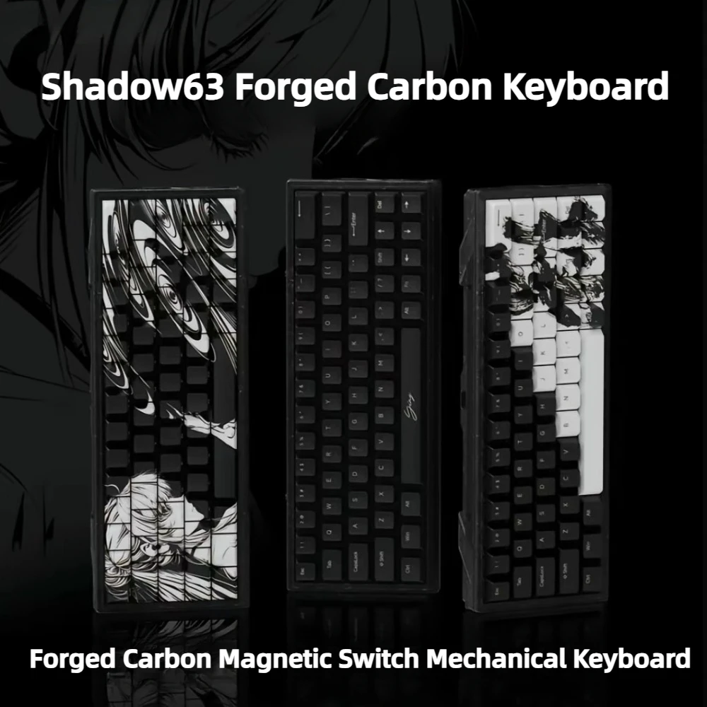 WLmouse Shadow63 Magnetic Switch Keyboard Integral Forged Carbon GASKET Hot-Swap RT 0.01mm 8k Custom Gaming Mechanical Keyboard