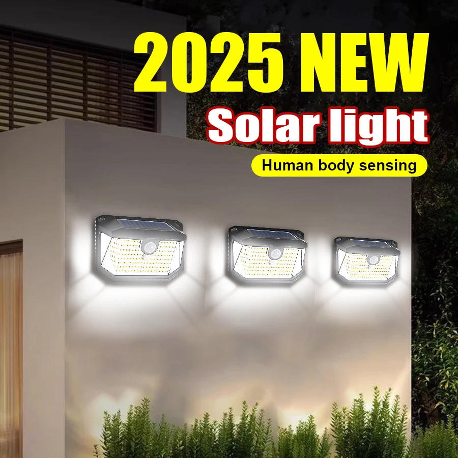 230 LED أضواء الشمسية في الهواء الطلق 3-الوجهين تعمل بالطاقة الشمسية محس حركة IP65 مقاوم للماء ضوء الشمس 3 طرق الجدار مصباح للشرفة الخارجية #6