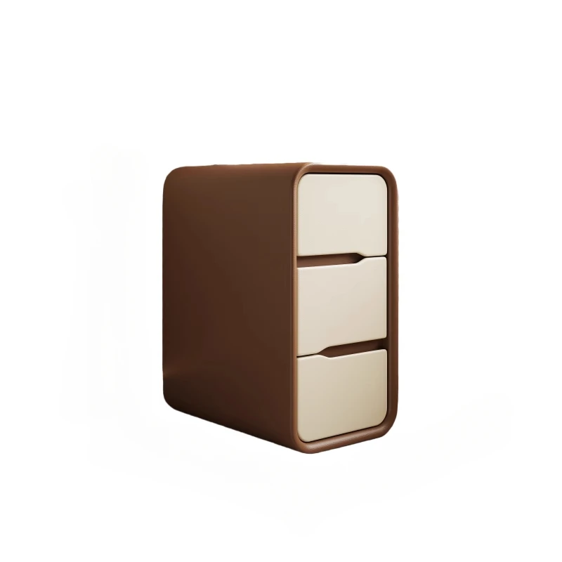 

Narrow solid wood cream wind bedside table bedside crevice cabinet drawer type three-layer simple small children's bedroom super