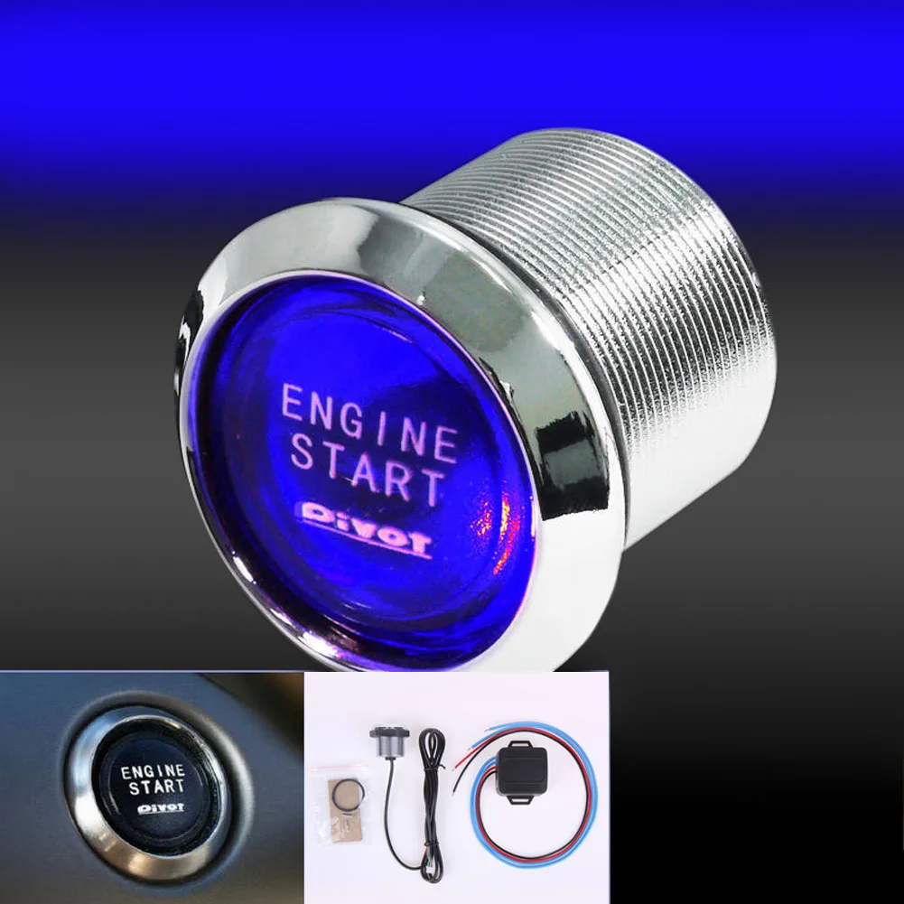 1PC 12V Start Press Push Button Switch Blue Light Vehicle Car Ignition Engine Starter Switch ON OFF For Cars Marine RV