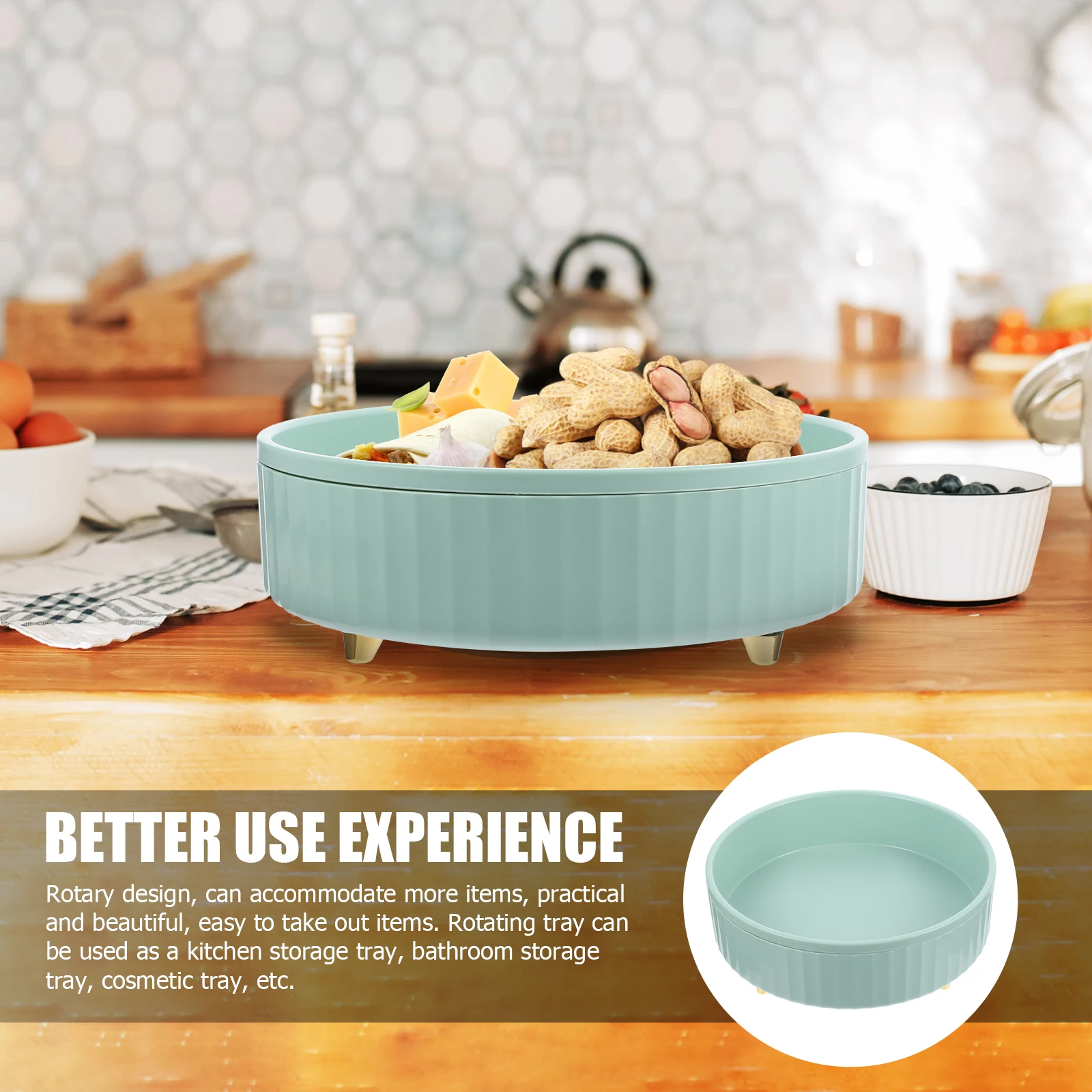 

Rotating Shelf Storage ganizer Turntable Spice Rack Green Large Kitchen Bathroom Practical Rotating Tray Countertop ganizers