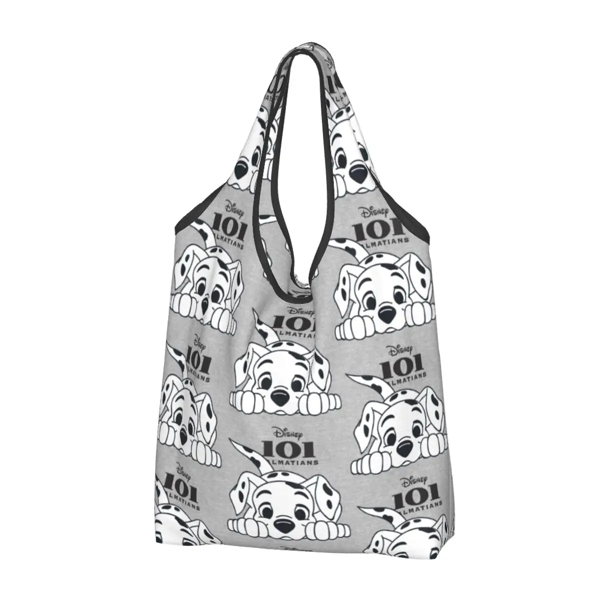 Custom Disney One Hundred And One 101 Dalmatians Shopping Bag Portable Big Capacity Grocery Animated Films Tote Shopper Bags