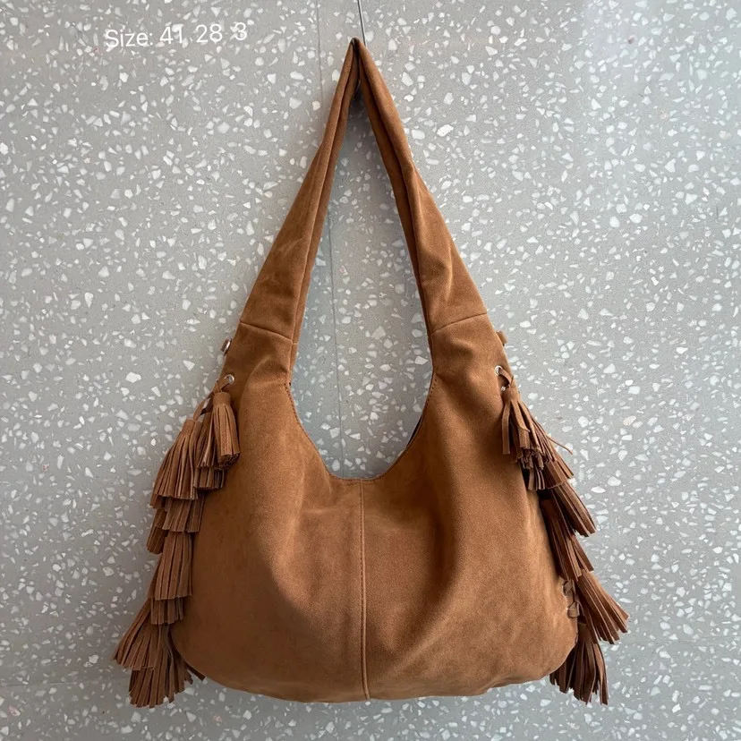 Suede Tassel High Quality Faux Shoulder Bags Fashion Large Capacity Sense of Luxury Popularity Women's Tote Bags Casual New