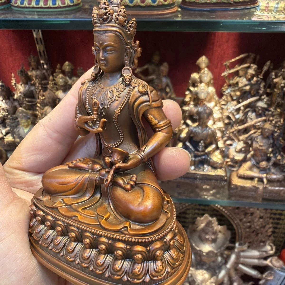 Imagen 3: Budismo Vajrayana, figura de Buda Vajra de cobre, Vajra Sattva, pequeña estatua de Buda, altar budista, culto de monjes