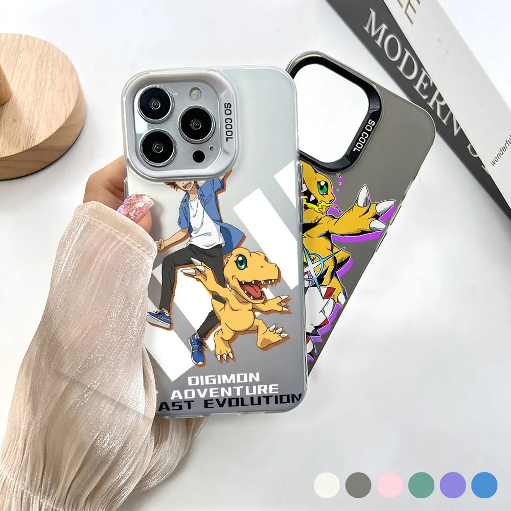 Cartoon Digital Monster Digimon BIG HOLE MATTE LASER PHONE CASE FOR Xiaomi K40s K50 K70 POCO X3 NFC X5 X6 F3 F4 GT F5 PRO 5G