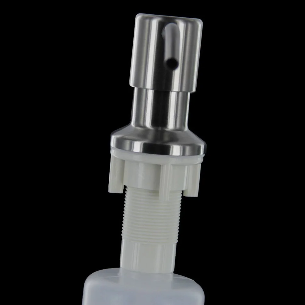 

300ml Stainless Steel Liquid Soap Dispenser 55cm Diameter 275cm Height White Plastic Bottle Kitchen Bathroom Use