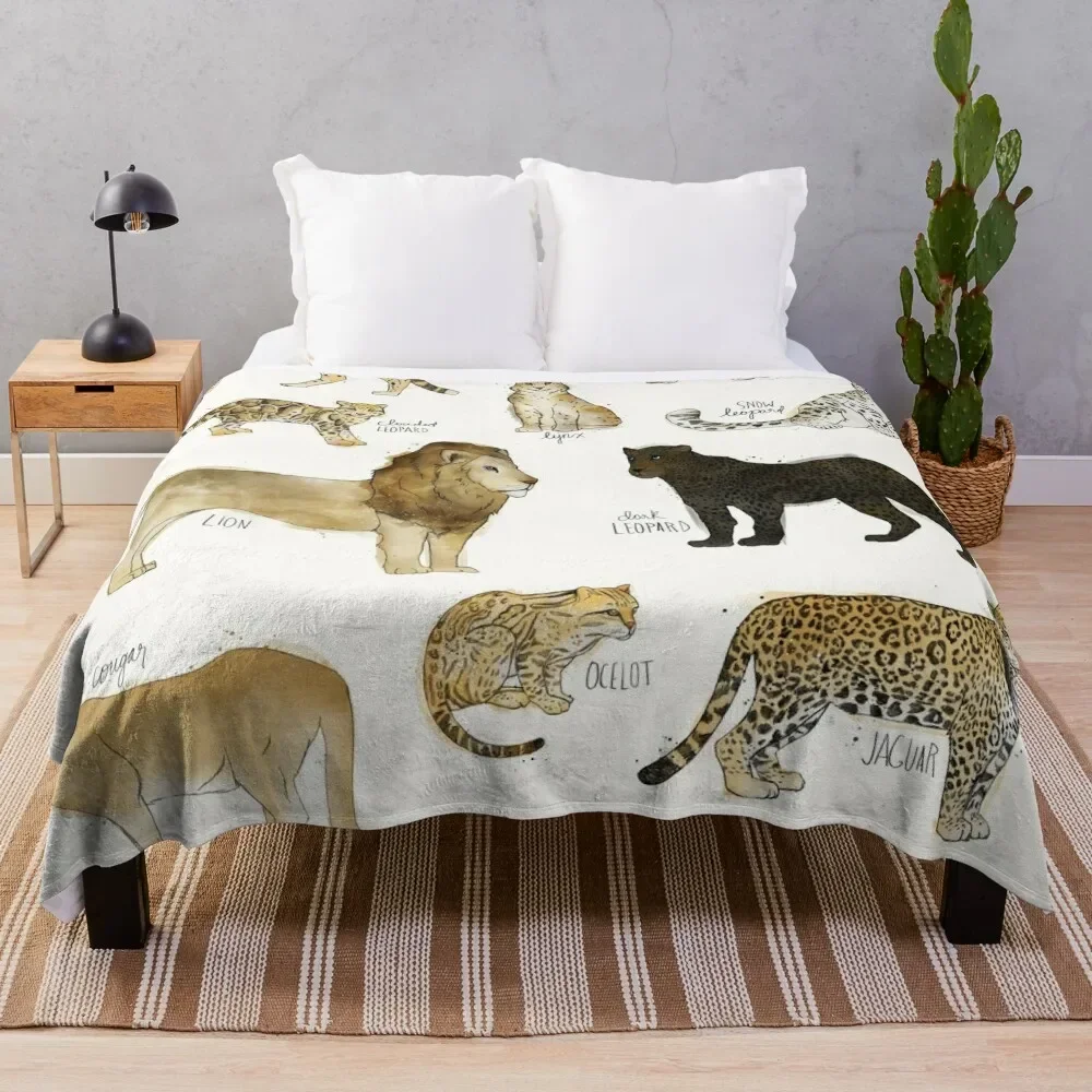 Wild Cats Throw Blanket Soft Baby Polar Soft Plaid Blankets