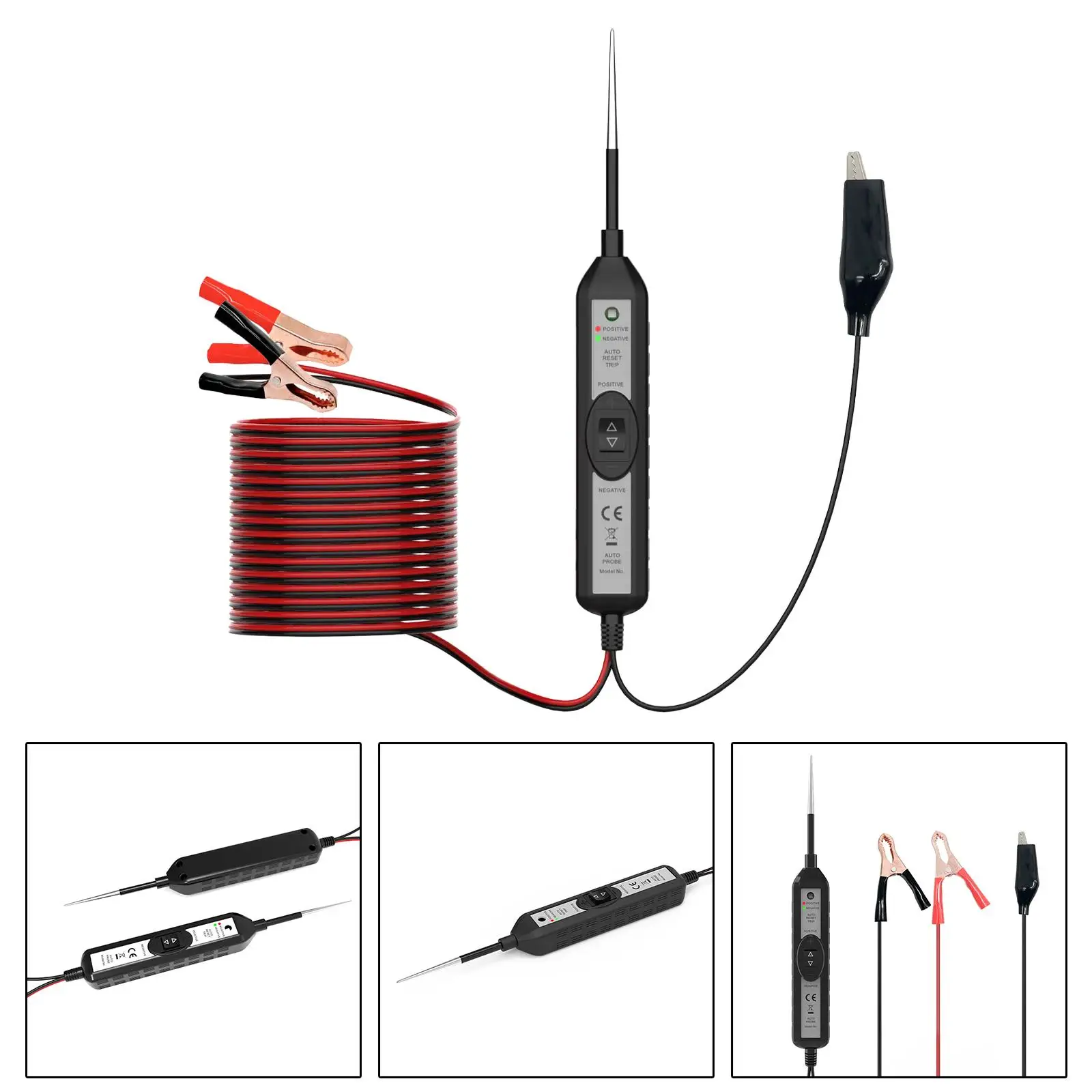 Power Circuit Probe Tester 6V-24V DC Cable Length 16ft Electrical Test Tool Circuit Detector Automotive Electric Circuit Tester