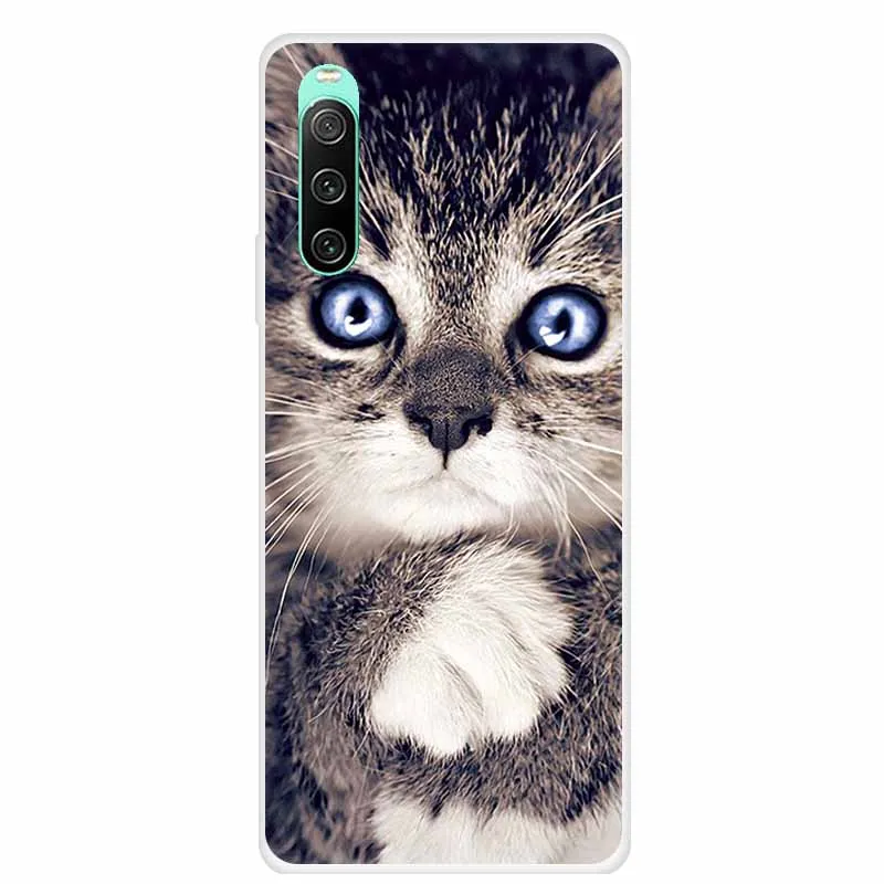 For Sony xperia 10 IV Case 1 IV 10 iV Clear Fashion Soft TPU Silicone Back Case For Sony Xperia 10 1 5 III Cover Funda Shell Cat