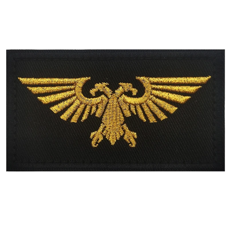 Double-headed Eagle Funny Tactical Military Morale Embroidery Applique War Hammer 40K Palatine Aquila Imperial Patch Hook Emblem