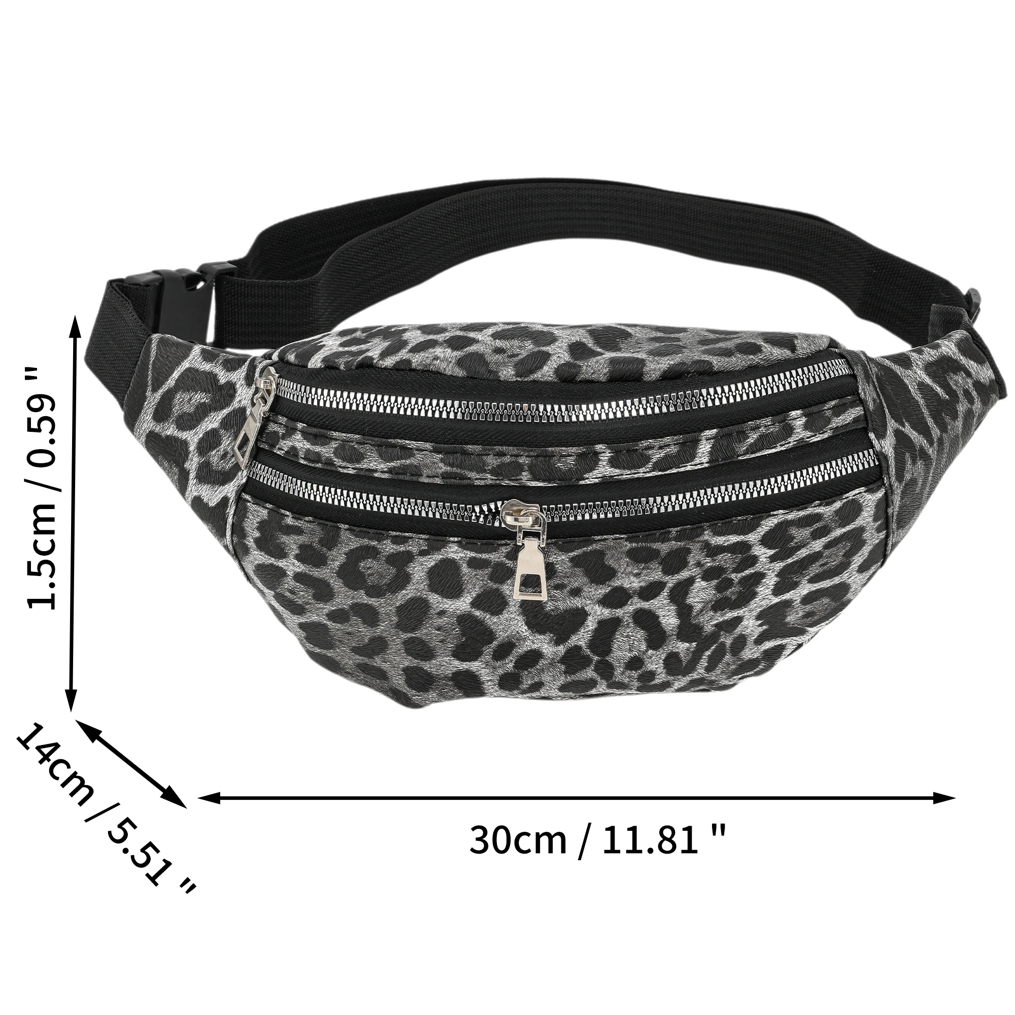 X Autohaux ليوبارد نمط حزمة مراوح أسود أبيض 1 قطعة #3