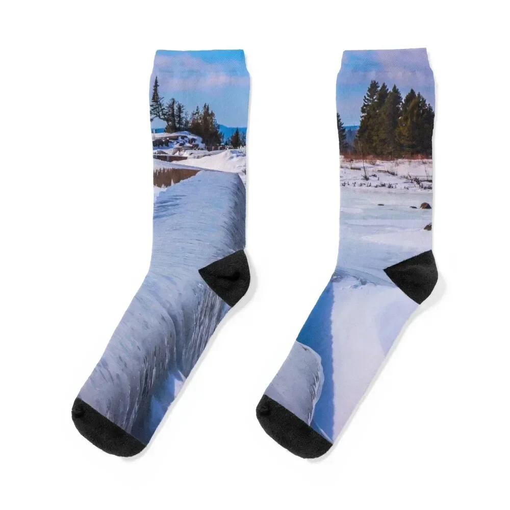 The Artist’s Point in Wintertime Socks moving stockings christmass gift cycling Argentina Socks For Man Women's
