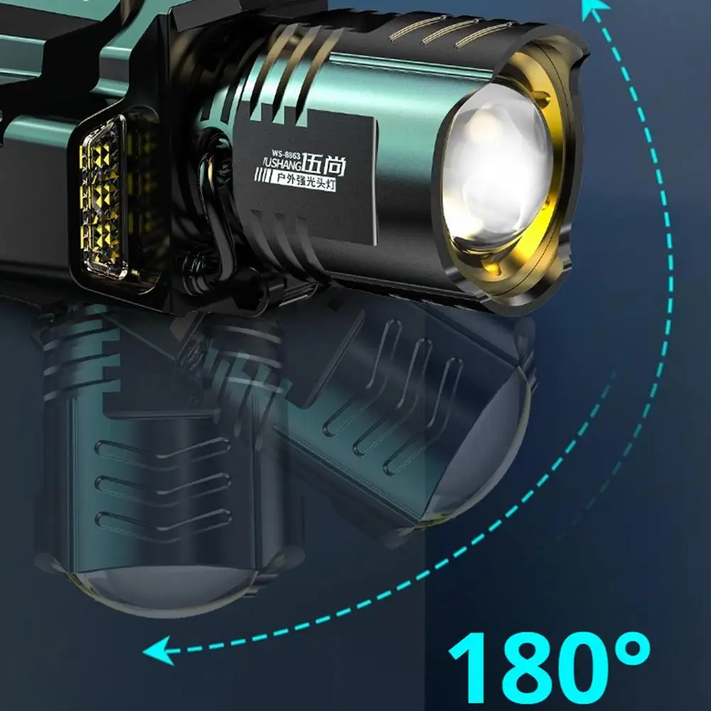 Cob Motion Sensor Headlamp Powerful Hands-Free Mining Lamp Motion Sensor Usb Rechargeable High Power Head Lamp Fishing Headlight