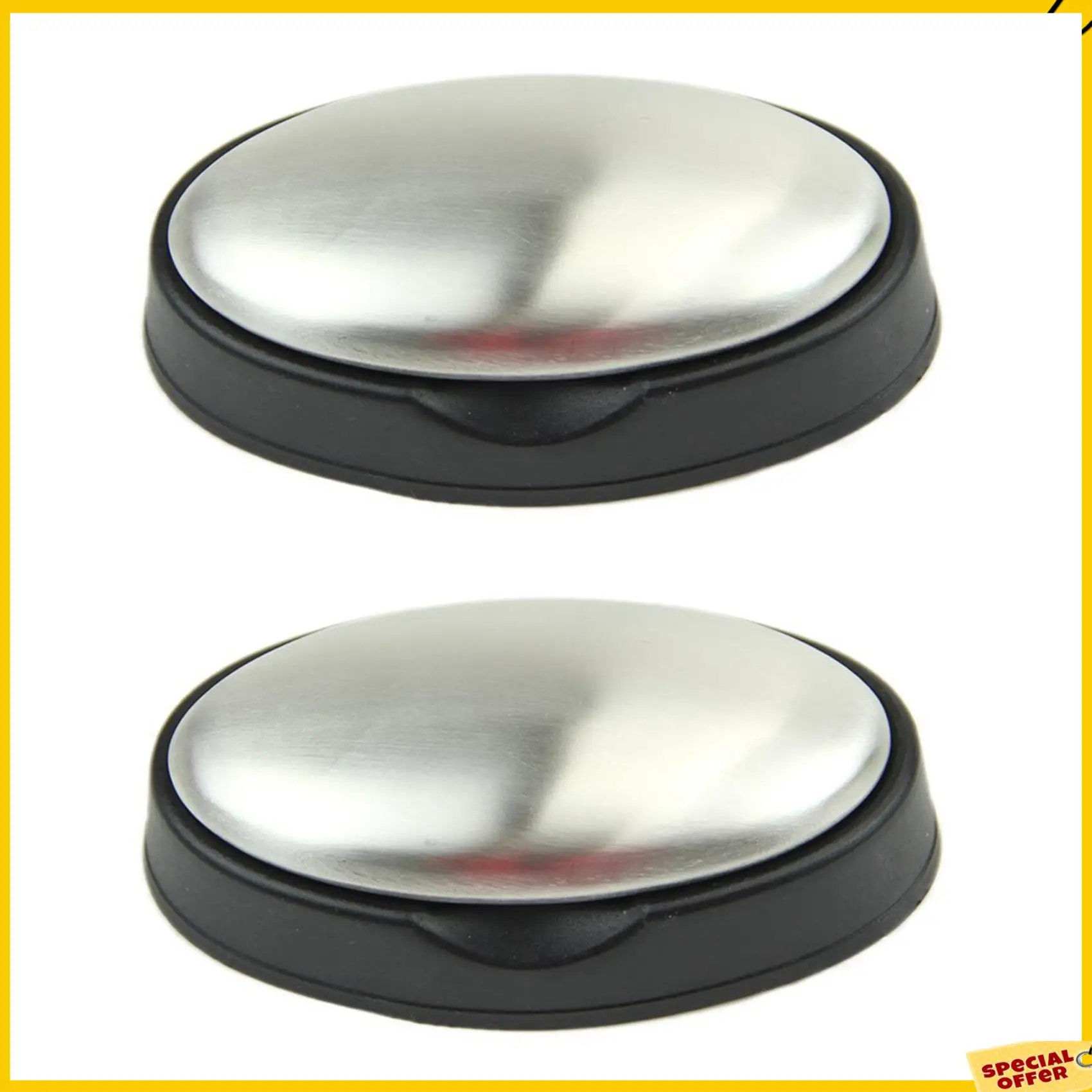 A24P 2X حامل صابون من الفولاذ المقاوم للصدأ يزيل الرائحة والرائحة ومزيل الرائحة (88 مم × 46 مم × 19 مم)