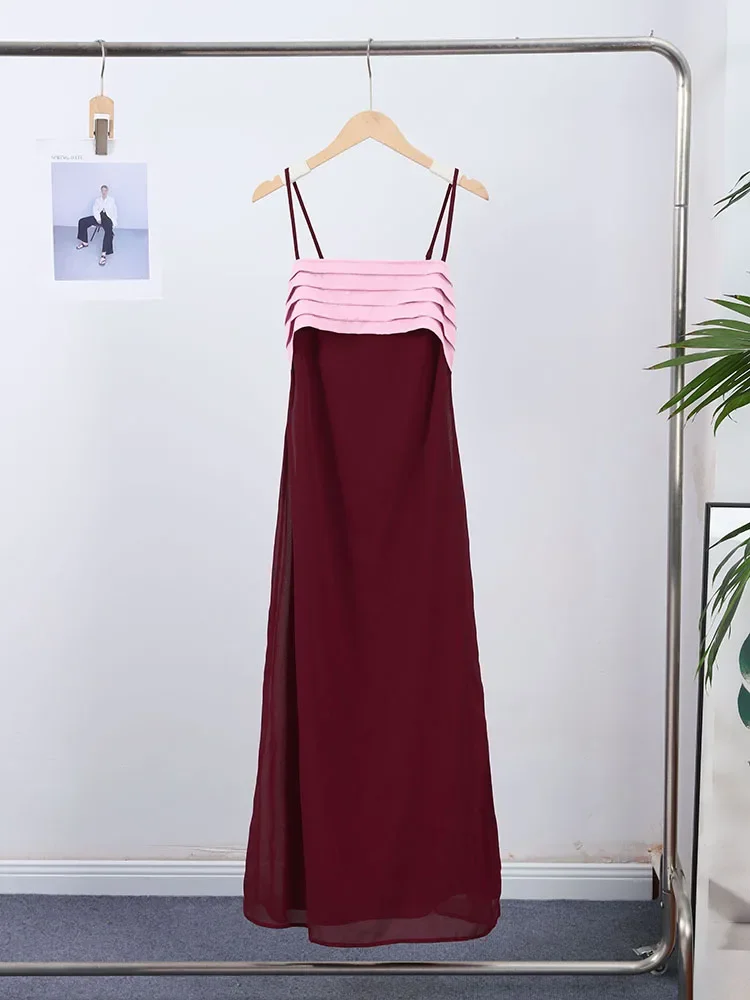 Elegant Women's Beach Long Dress Sexy Patchwork Suspender Tube Top Female Dresses 2026 Chic Summer Ladies Beachwear Robe - view 4
