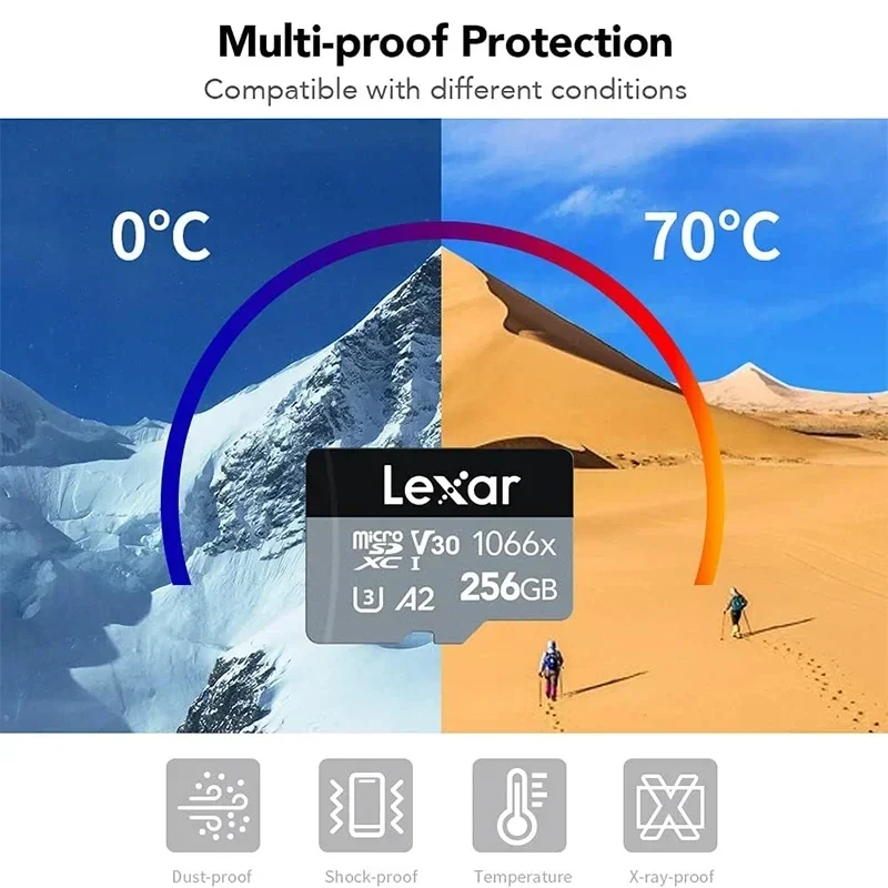 Lexar Micro SD Card UHS-II U3 A2 V30 Flash Memory 64GB 128GB 256GB 512GB 1TB High Speed 160MB/s Class10 1066x TF Card for Phone