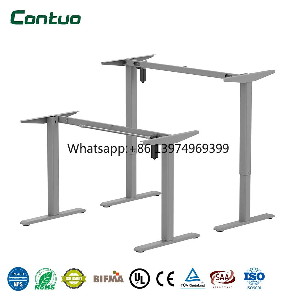 Modern Office Memory Hand Control Single Motor Ergonomic Height Adjustable Electric Sit Standing Commercial Use Computer Desks