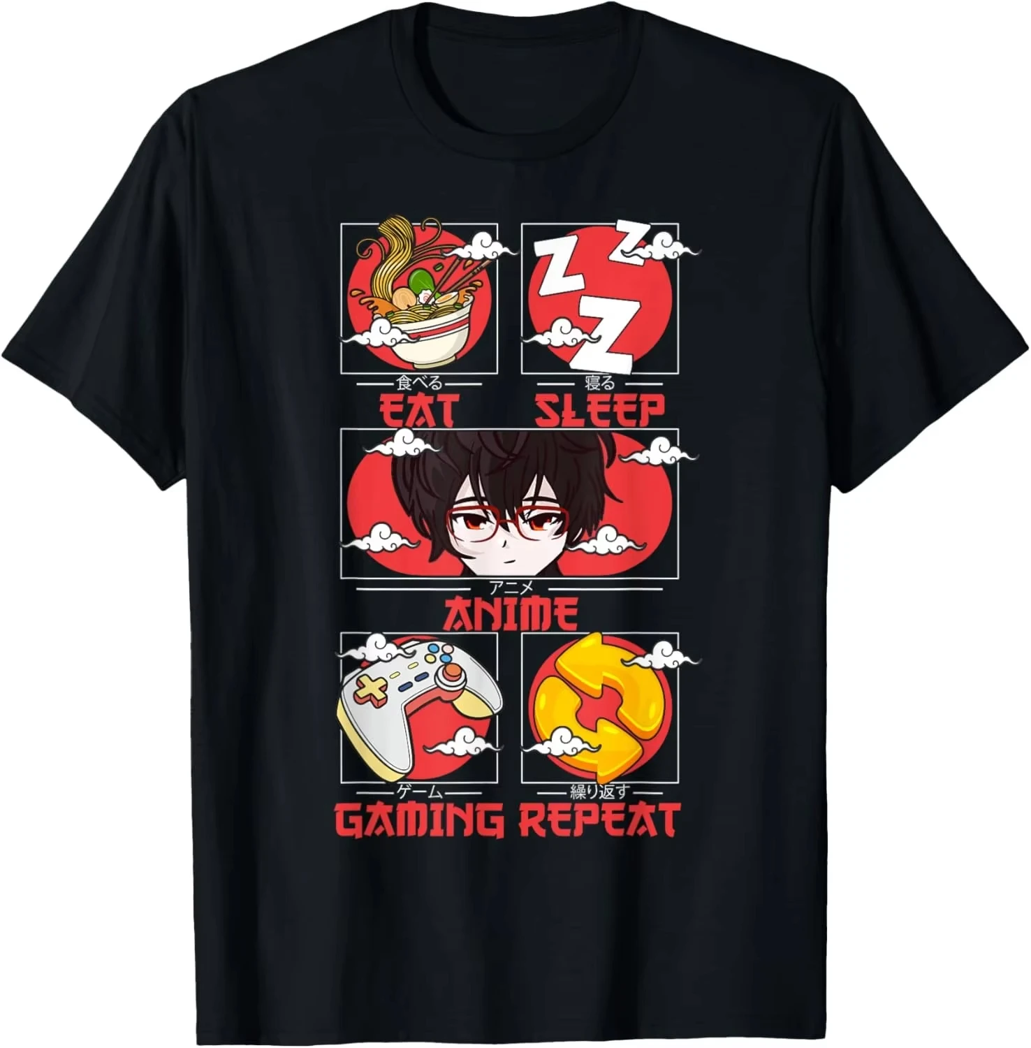 Yemek Yatmak Anime Oynamak Tek - Esports Gaming Shirts incelemesi ve fiyatı
