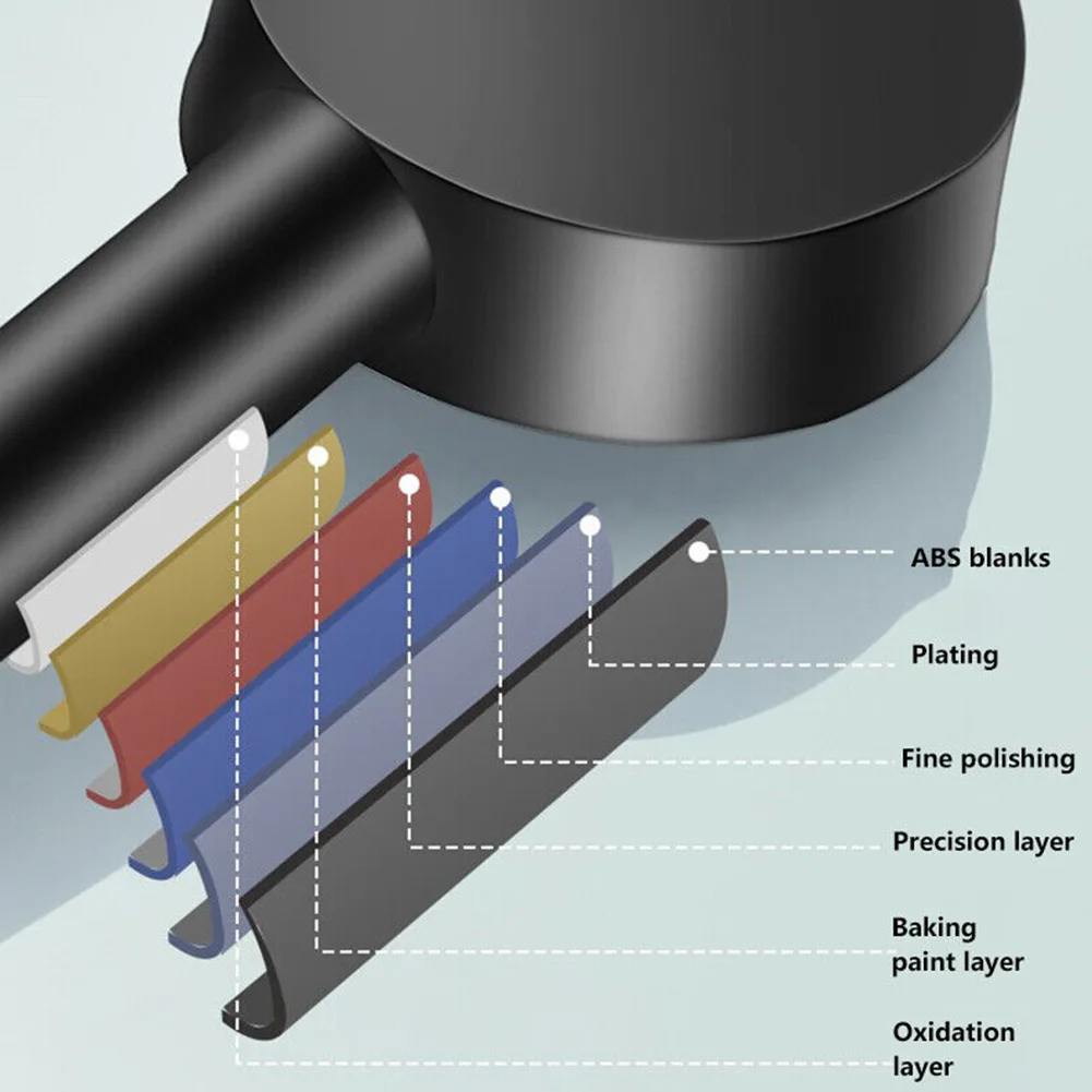 

Handset Shower Head 5 Mode ABS Plastic Adjustable Bathroom Black Replacement Water Saving Fixed Support Hand Hold