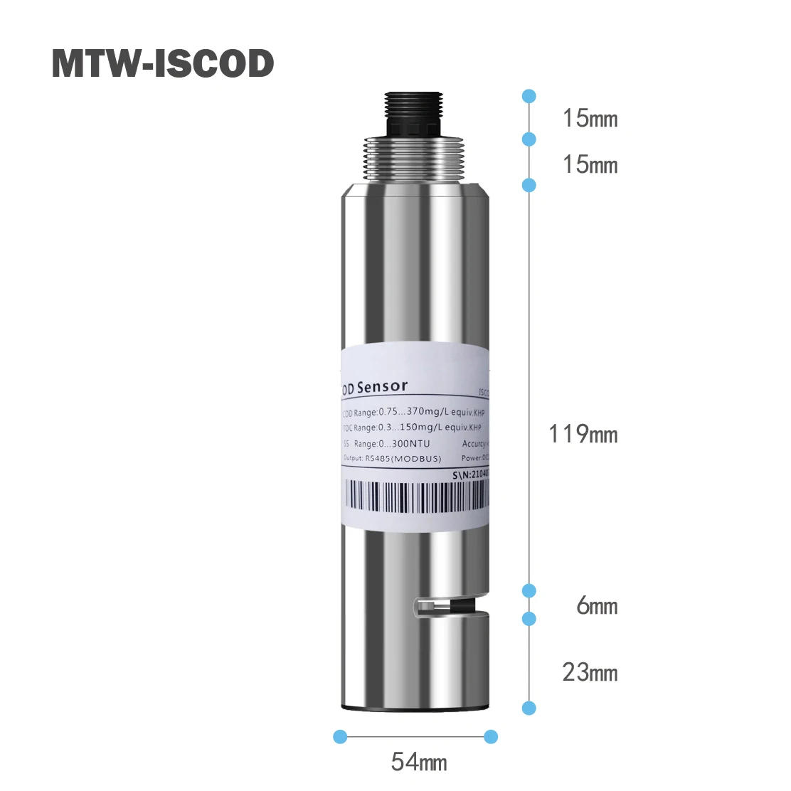 Industrial COD Analyzer Water Quality Tester RS485 Digital Online UV254 Probe Stainless Steel IP68 5M Cable for Industrial