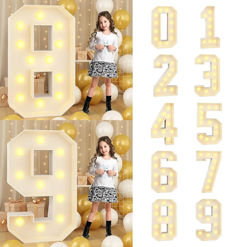 

0-9 Numbers LED Light Balloon 91cm Light Up Balloons Giant Birthday Figure LED Lighted Giant Numbers Balloon Filling Box