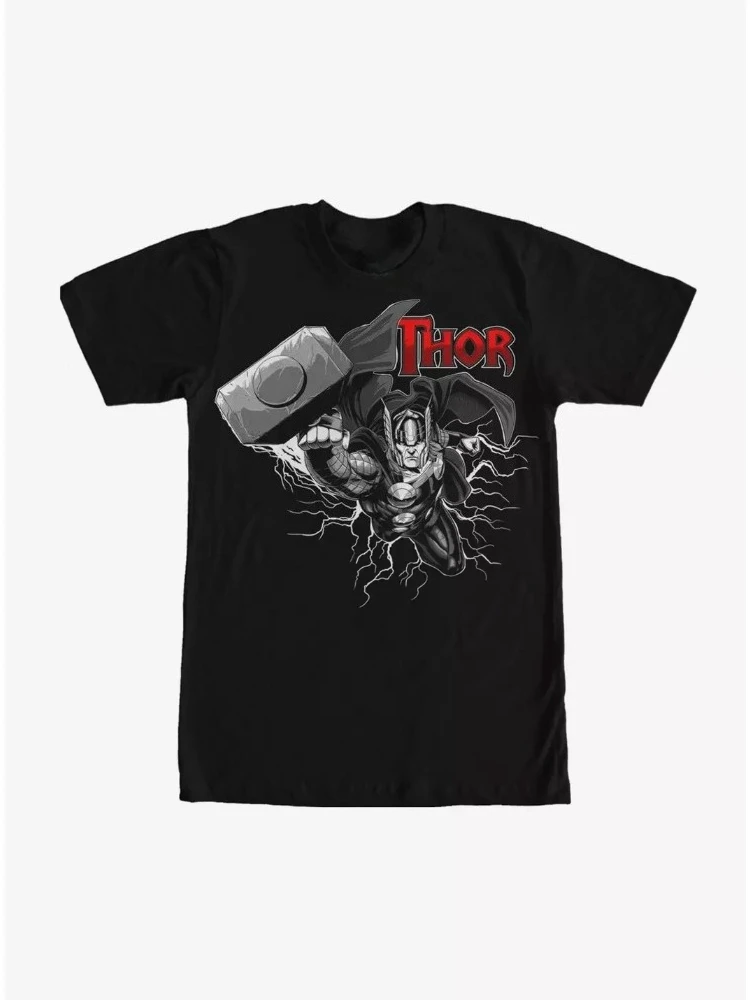 Marvel nueva moda Marvel Thor gris estampado cómico alta calidad hombres y mujeres manga corta camisetas casuales de talla grande