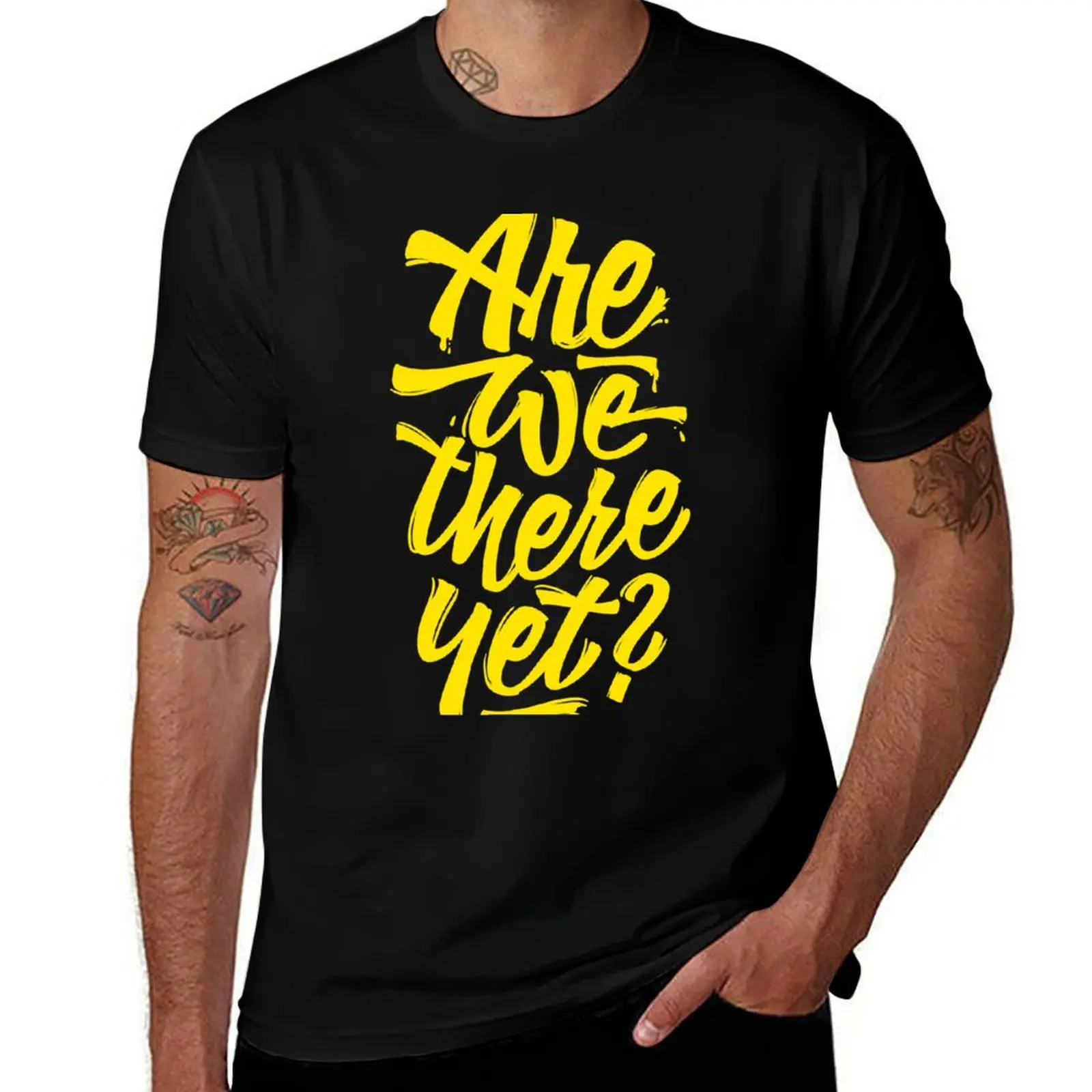 Are we there yet? - Typographic Road Trip Design T-Shirt Quick Dry Outdoor Sports T-Shirt