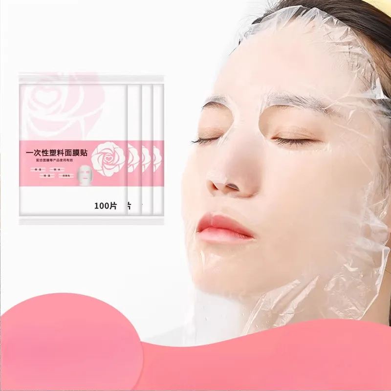 100 unids/pack mascarilla facial película hidratante desechable mascarilla Facial transparente papel Control de aceite hoja facial máscaras máscara Facial