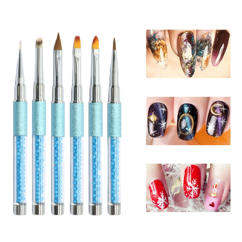 OGEYEYRO-pinceles profesionales para decoración de uñas, lápiz de pintura de Gel UV, delineador de Arte de uñas tallado, 3D diamantes de imitación, cepillo de belleza, herramientas de manicura