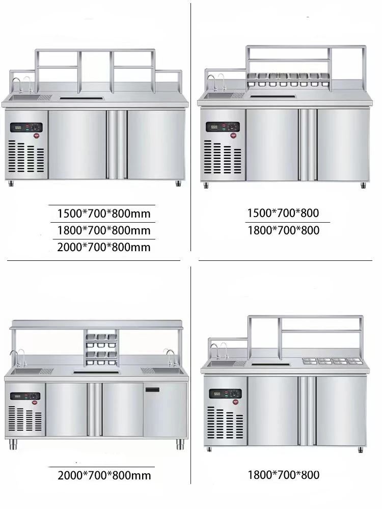 Commercial Cold Drinker Table Sink Bubble Tea Bar Counter Restaurant Bubble Tea Bar Counter Milk Tea Work Station