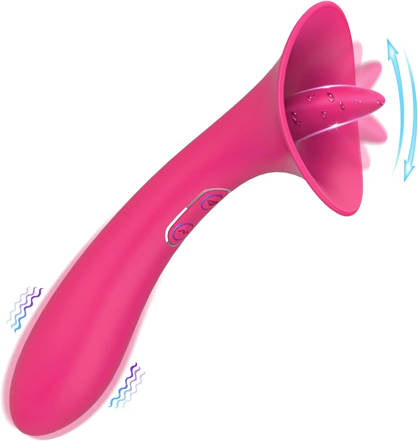 2 in 1 G-spot Vibrator Sex Toy for Women with Tongue Licking Nipples Clit Clitoris Stimulator Powerful Vibration Adults Toy