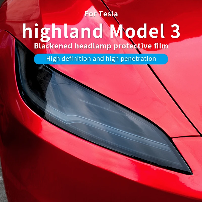 

Suitable for 2020-23 models Model3Y Black Headlight Film,Car Lamp Tail Light Film,Color Change,Black Samurai TPU Anti-scratch