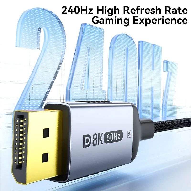 USB C to DP 2.1 Cable 8K@60Hz 4K@144Hz For Thunderbolt 4/3 Type C to DisplayPort 2.1 Cable for MacBook Huawei  Air Projector view 5